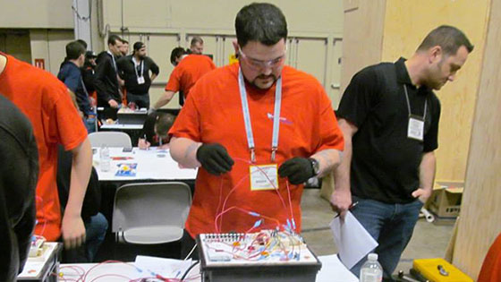 North American Trade School's Sean Nolan wins the HVAC System Technician competition at the 2014 CMPX